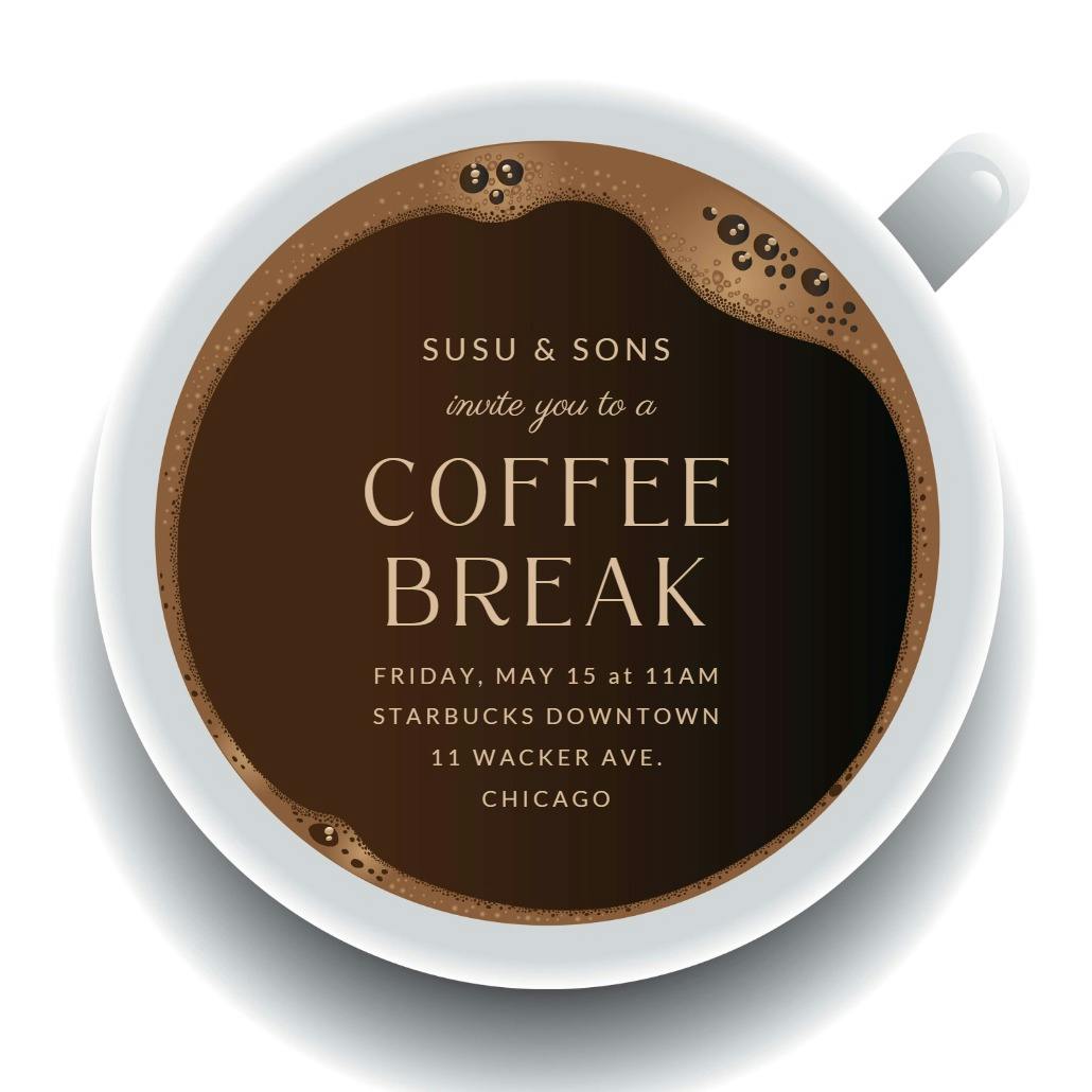 Coffee break - invitación de fiesta