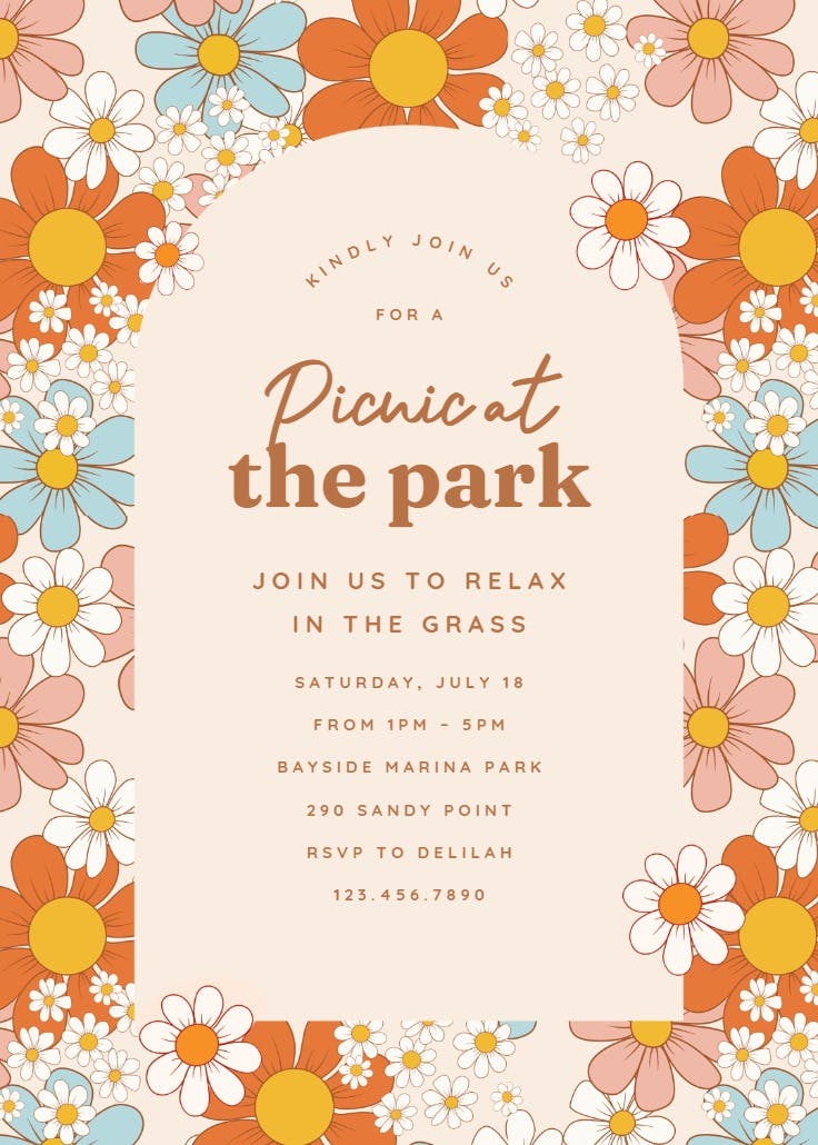 Floral party - invitación de fiesta