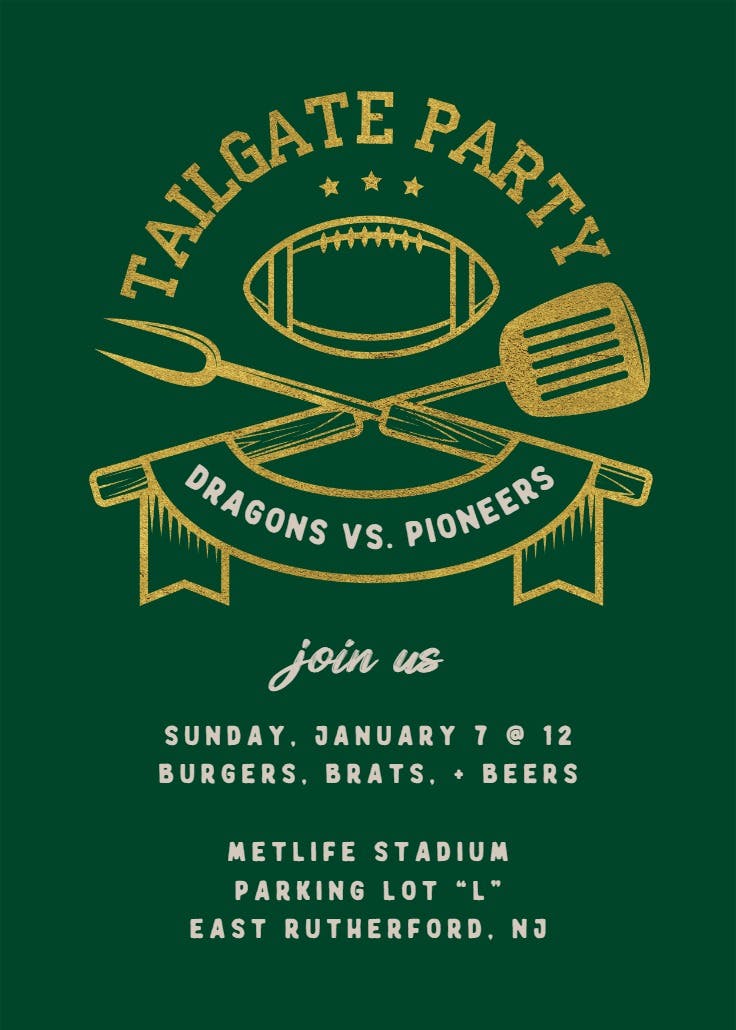 Football fans - invitación de fiesta