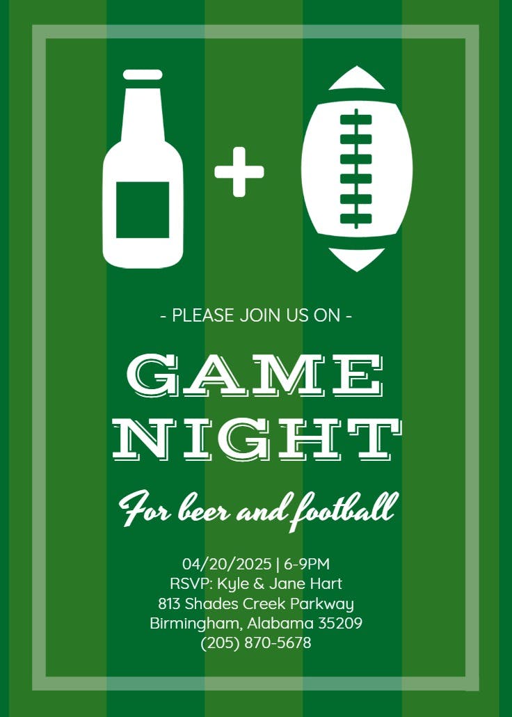 Football night - invitación de fiesta
