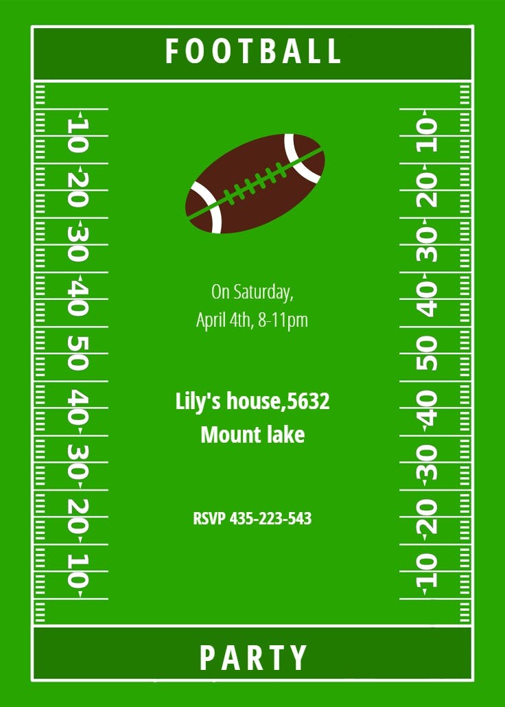 Football party - invitación de fiesta