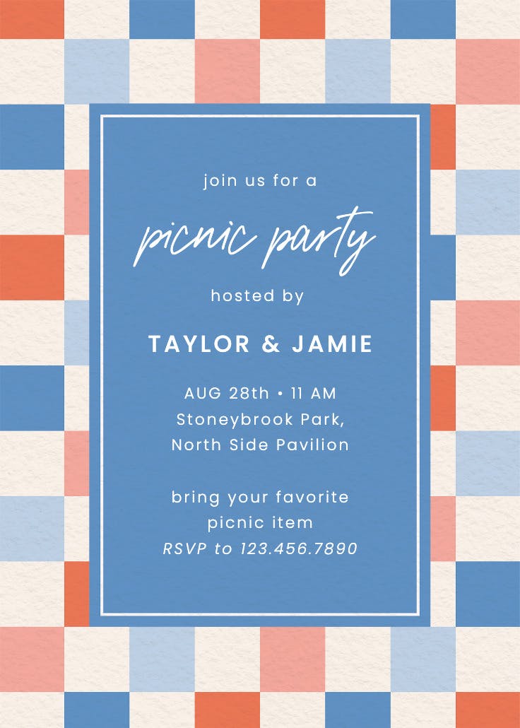 Picnic blanket - invitación de fiesta