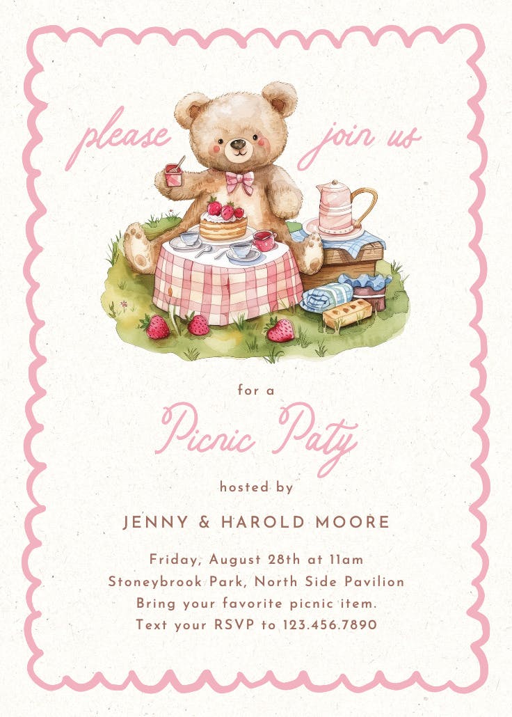 Picnic for all - party invitation