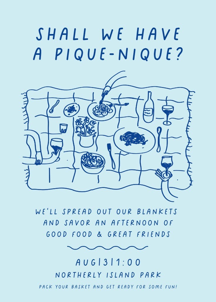 Pique-nique - invitación de fiesta