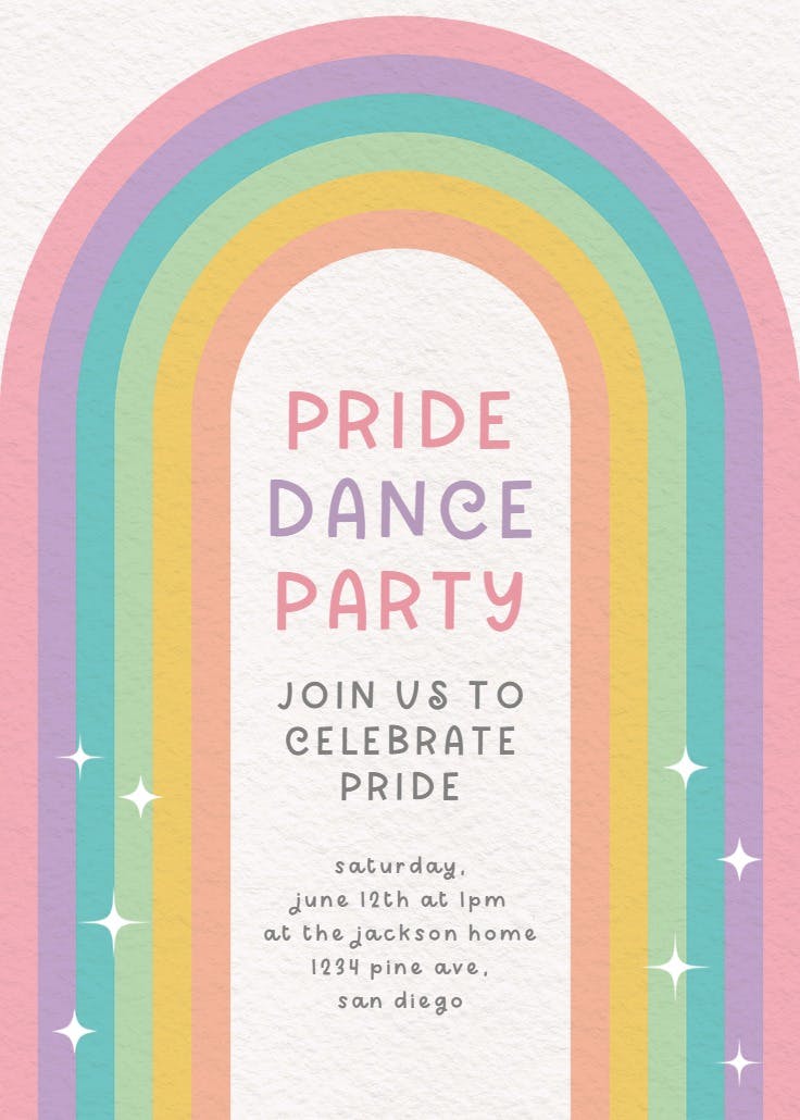 Rainbow pride - invitación de fiesta