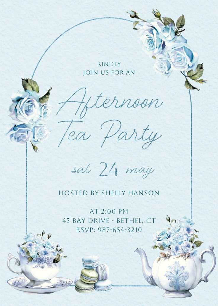 Rosy tea - invitación de fiesta