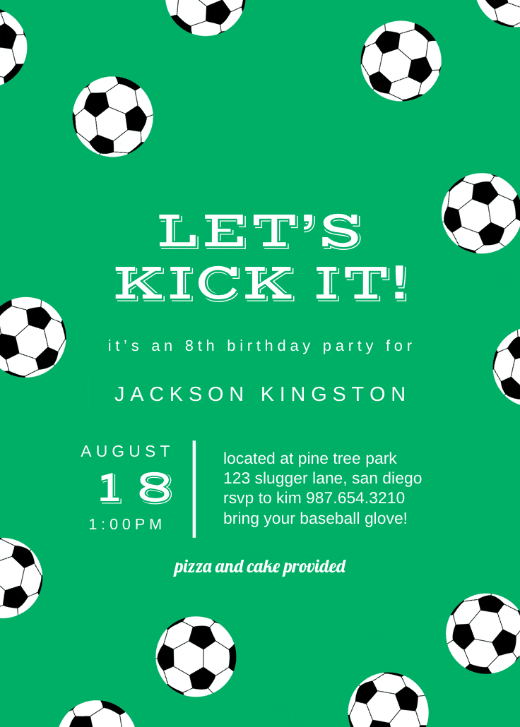 Soccer birthday - birthday invitation
