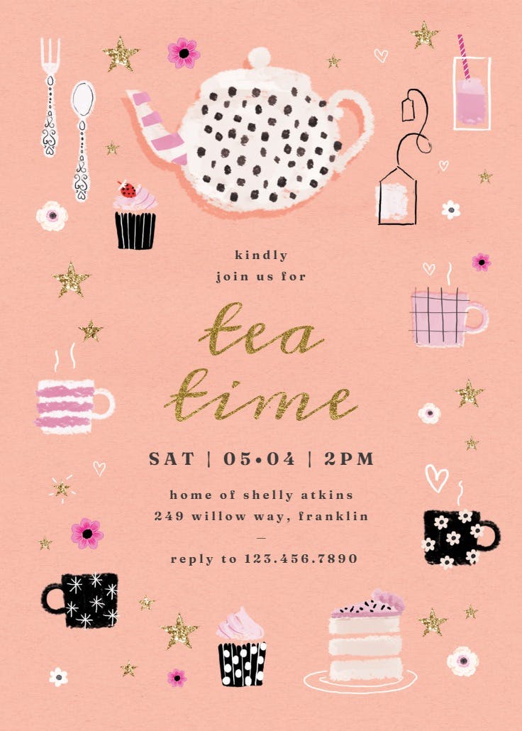 Tea party - invitación de fiesta
