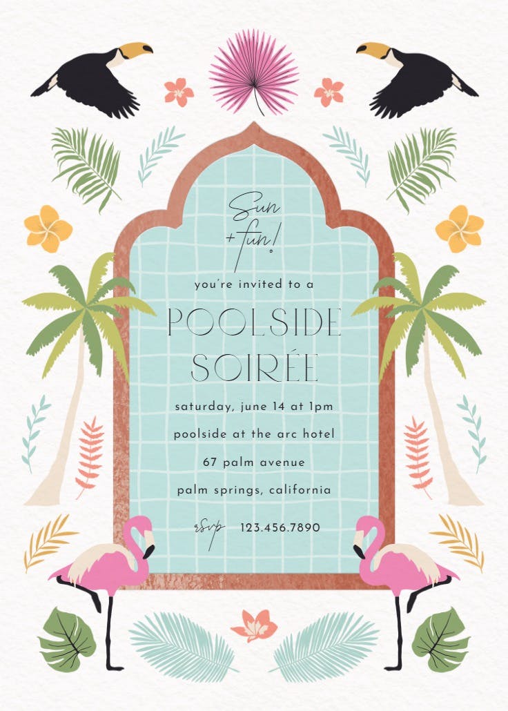 Tropical vibe - invitación de fiesta
