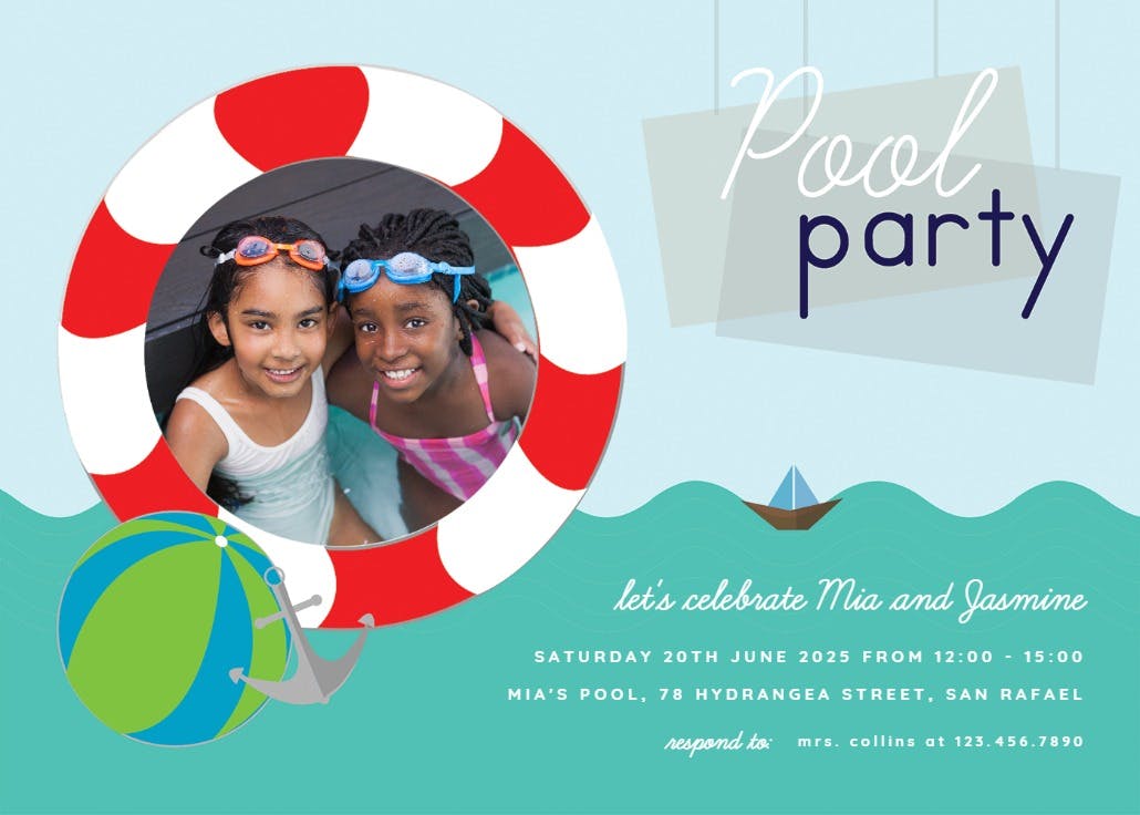 Buoys and gulls - party invitation