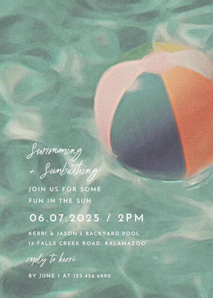 Floating ball - invitación para pool party