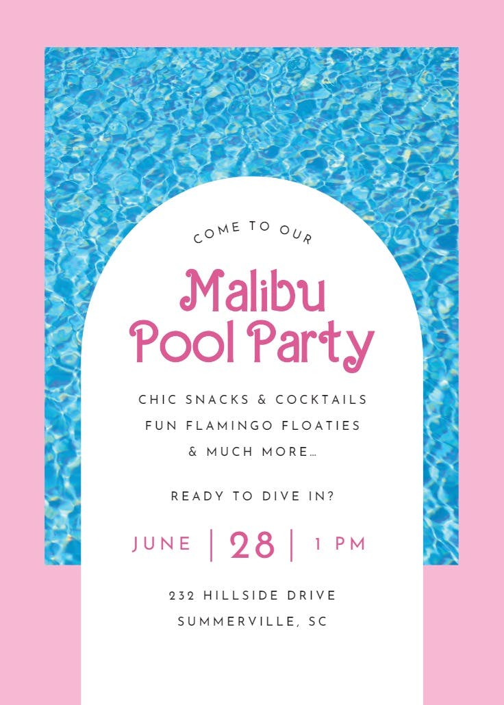 Malibu chic - invitación de fiesta