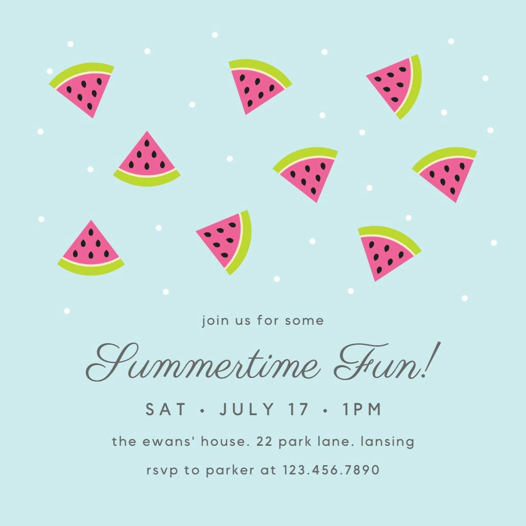 Watermelon fun time - invitación de fiesta