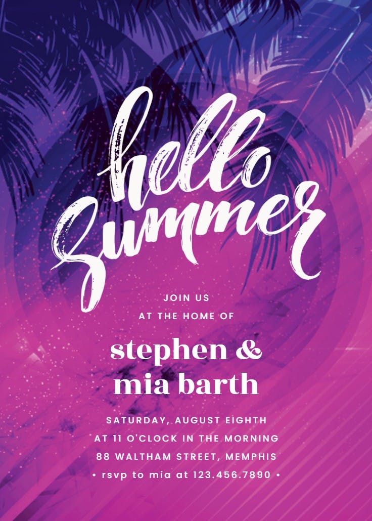 Welcome summer - invitación para pool party