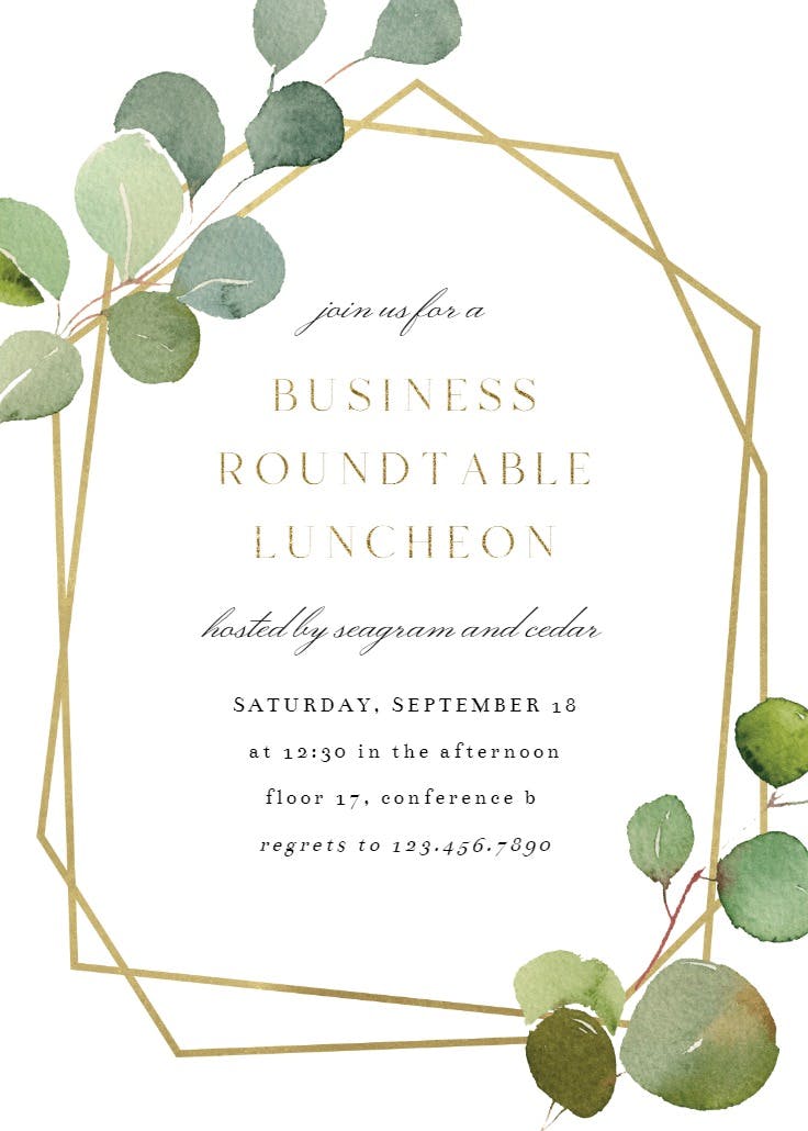 Geometric eucalyptus - invitación de fiesta