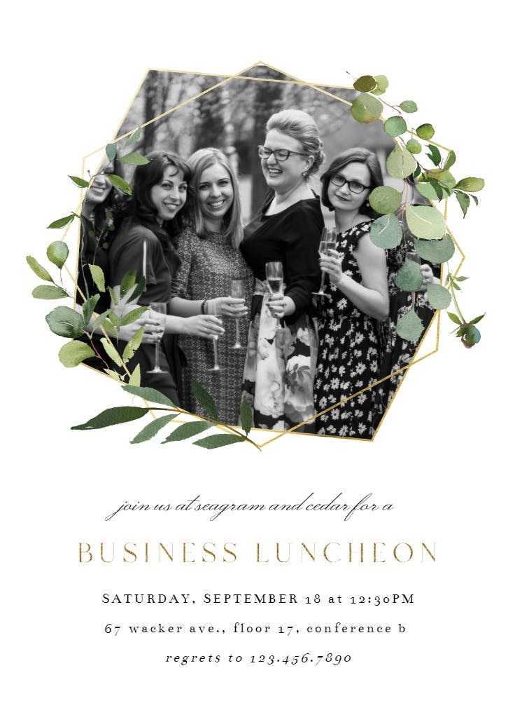 Geometric eucalyptus - invitación para eventos profesionales