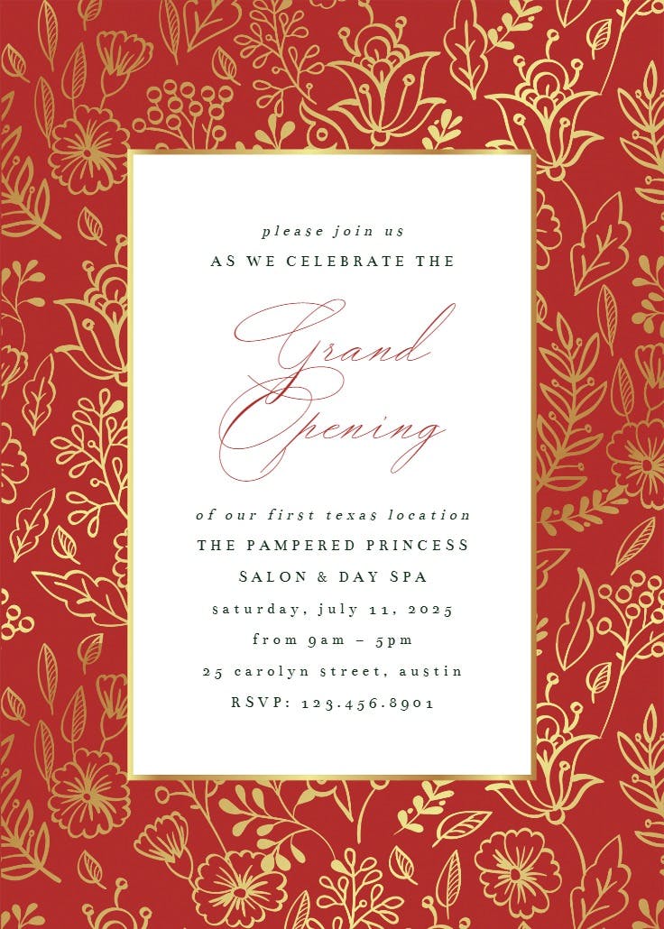 Golden leaves - business events invitation