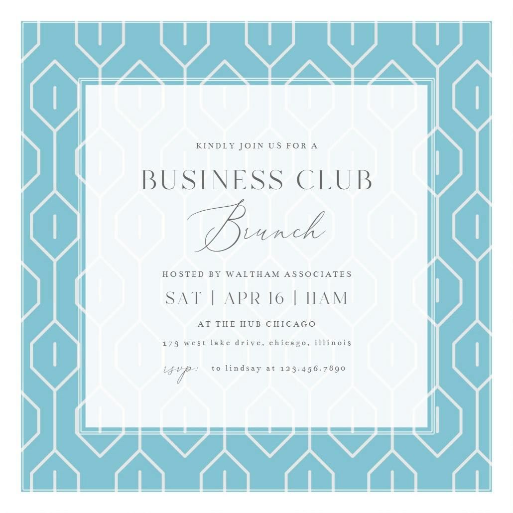 Repeating pattern - business events invitation