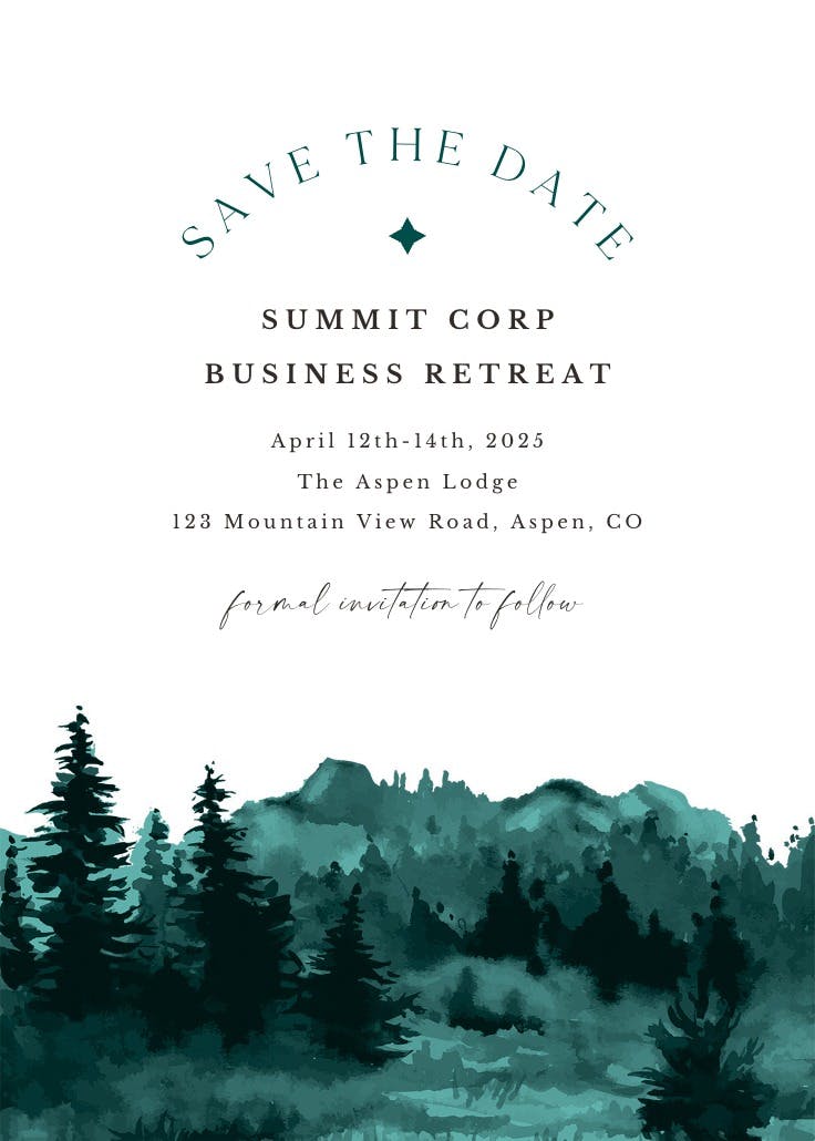 Watercolor outdoors - invitación para eventos profesionales