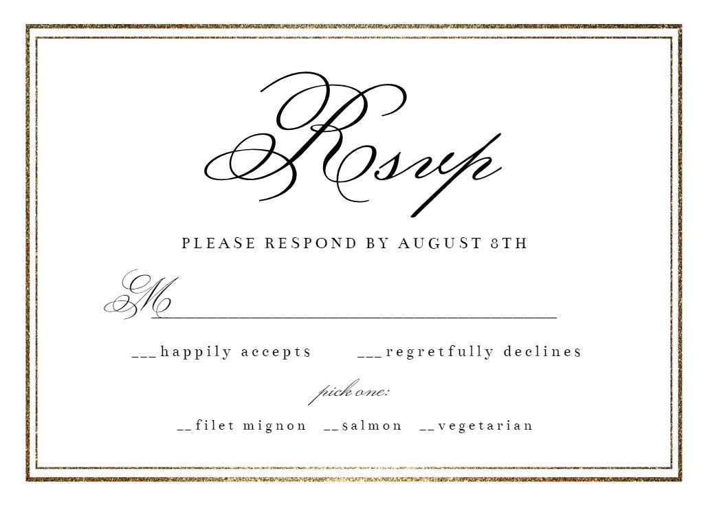 Classy wedding - tarjeta de confirmación de asistencia a eventos