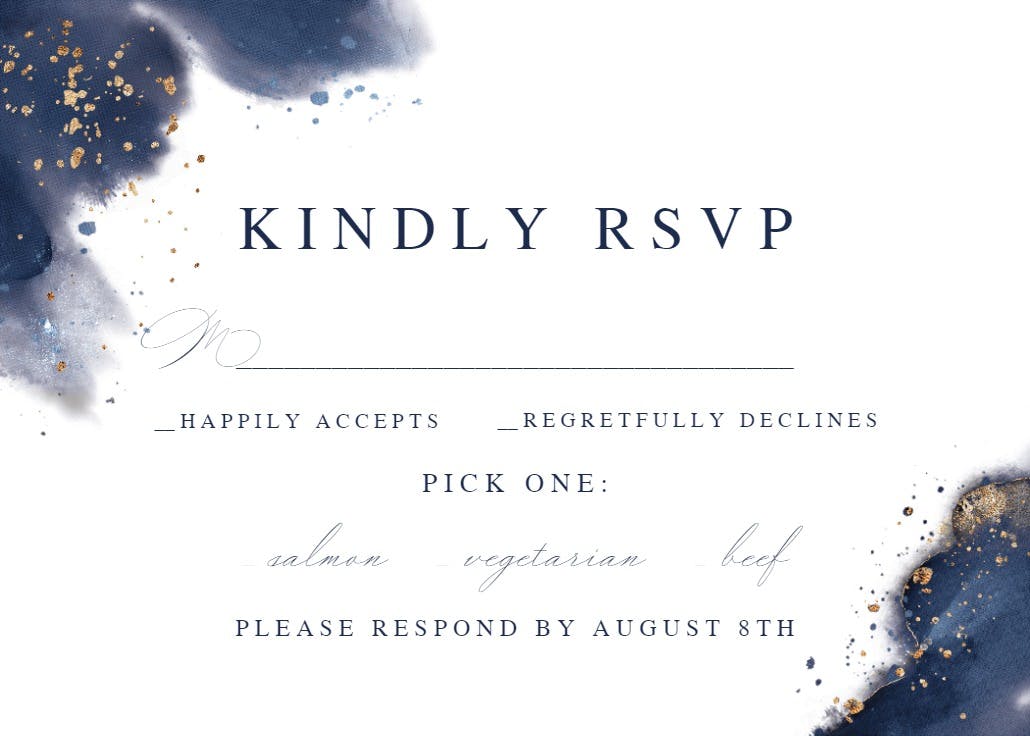Indigo watercolor - tarjeta de confirmación de asistencia a eventos
