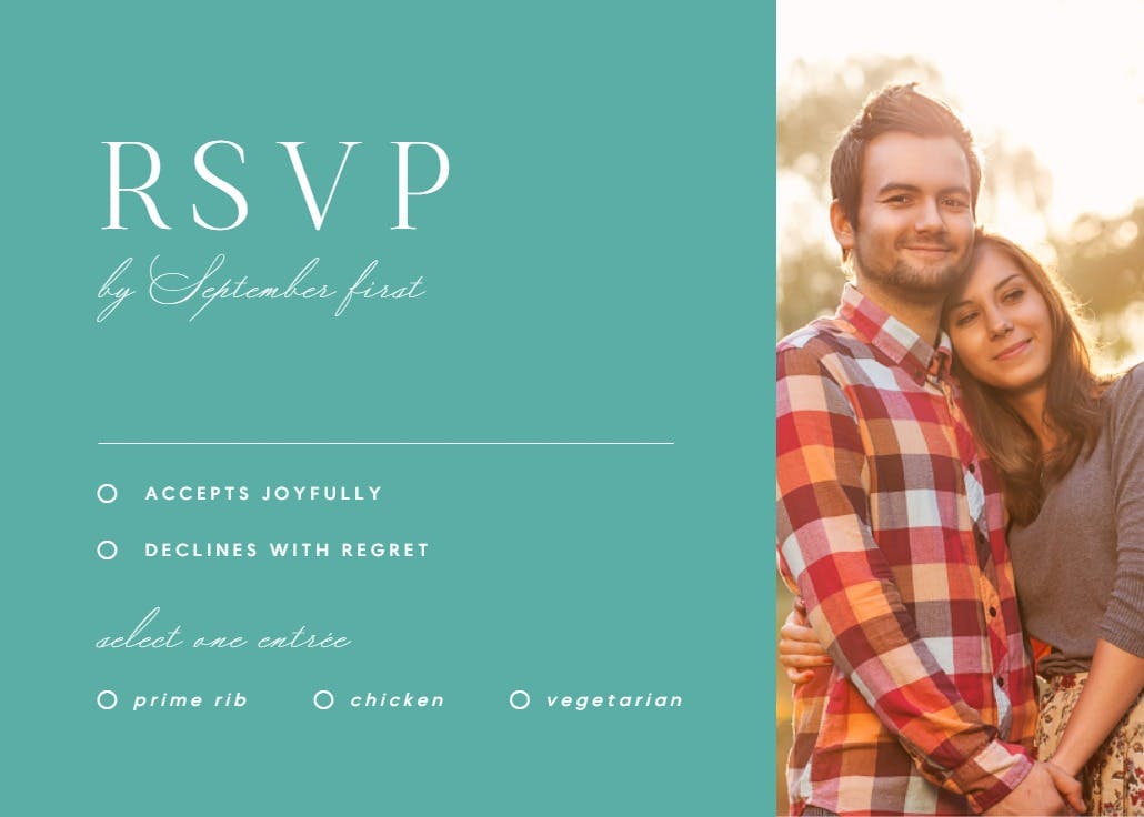 Love - tarjeta de confirmación de asistencia a eventos