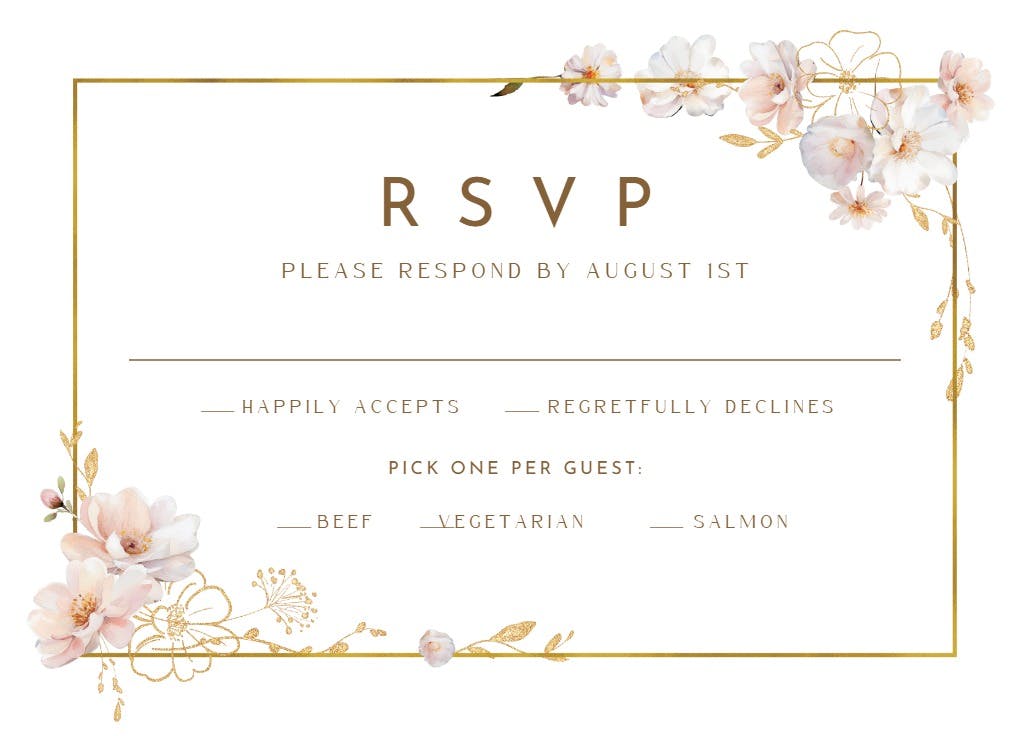 Surrounded by blooms - tarjeta de confirmación de asistencia a eventos
