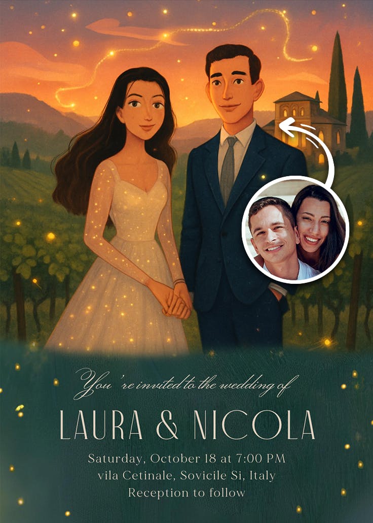 A vineyard fairytale - invitación de boda