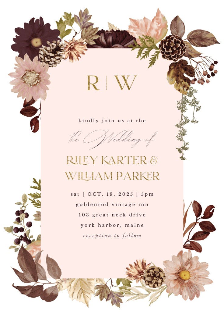 Autumn celebration - invitación de boda