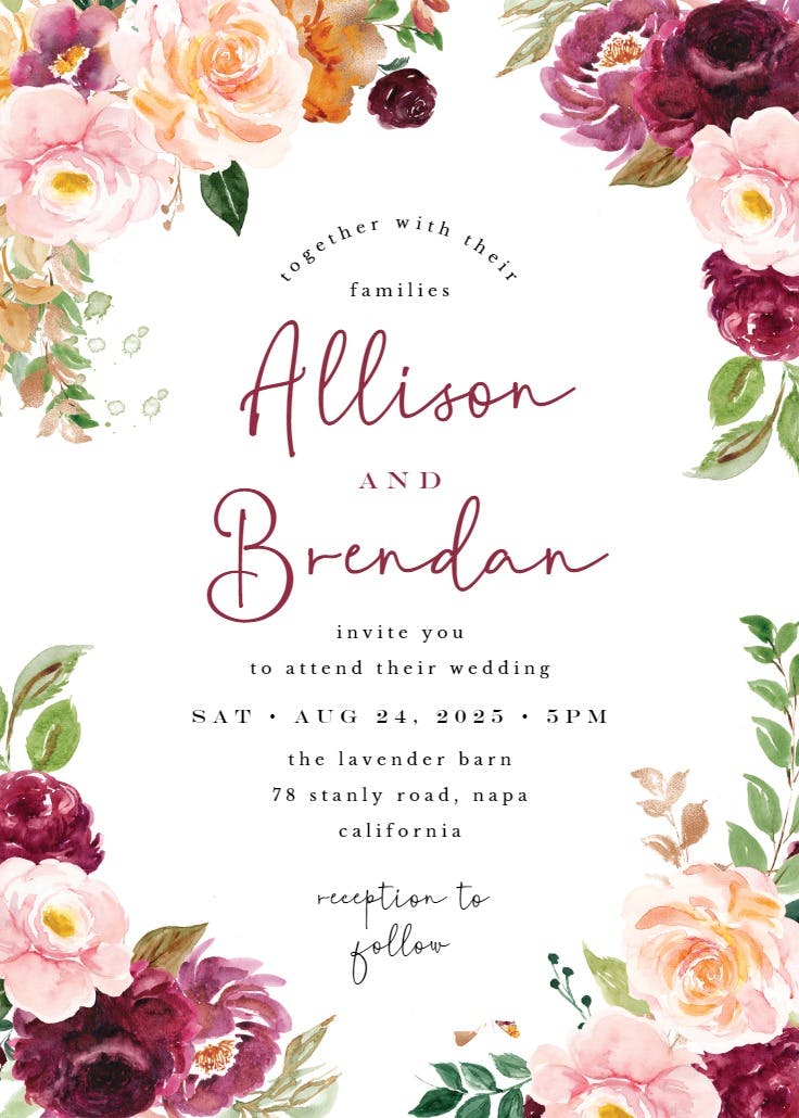 Autumnal maple - invitación de boda