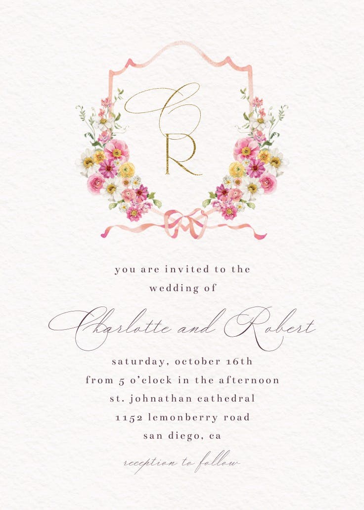 Blooms all around - invitación de boda
