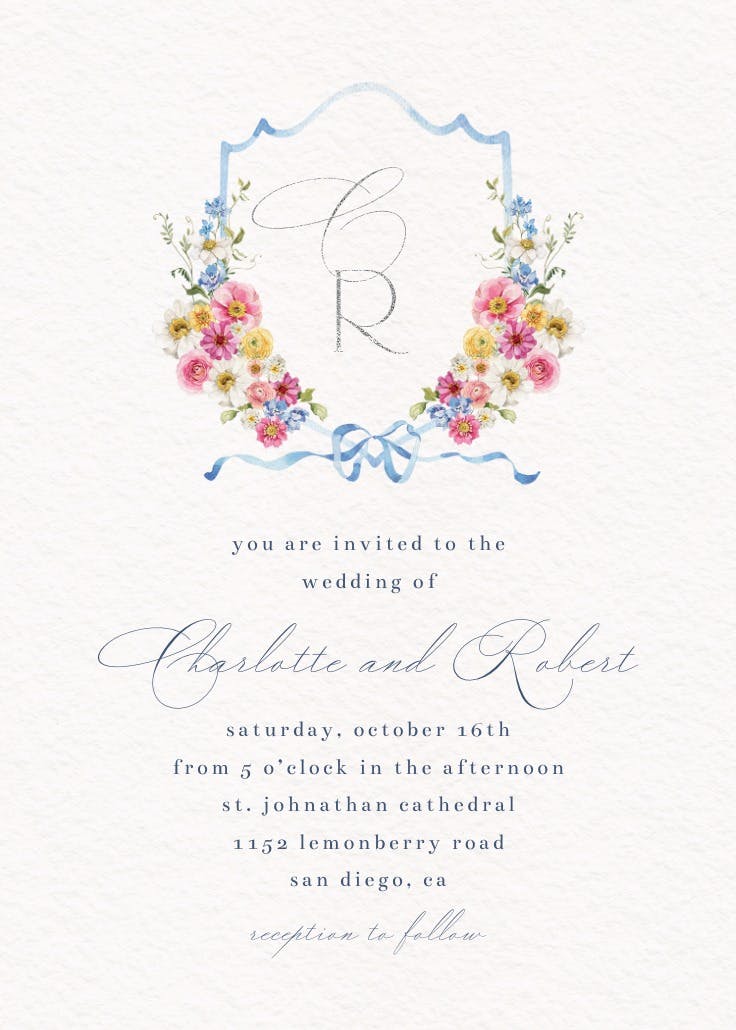 Blooms all around - invitación de boda