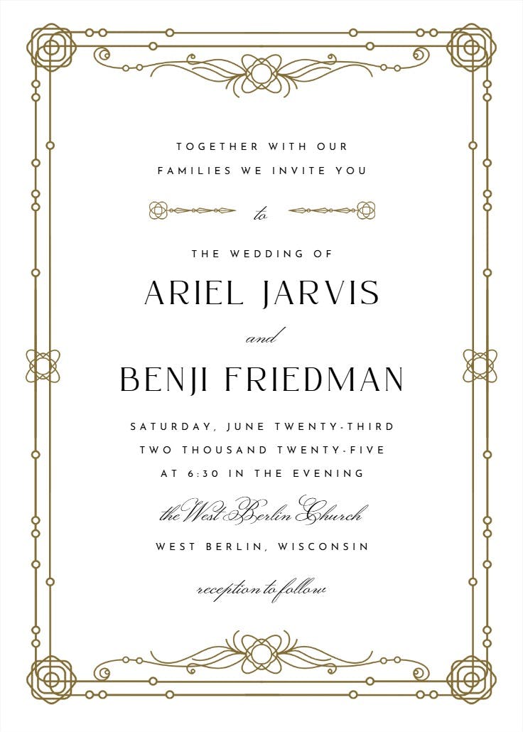Classic border - invitación de boda