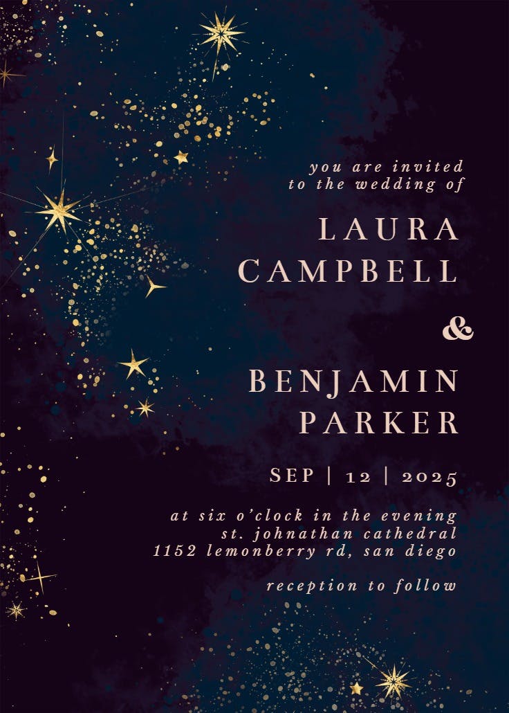 Cosmic star - invitación de boda