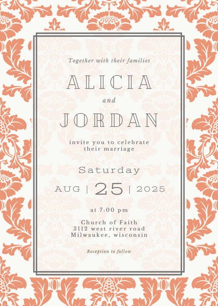 Rustic frame - wedding invitation