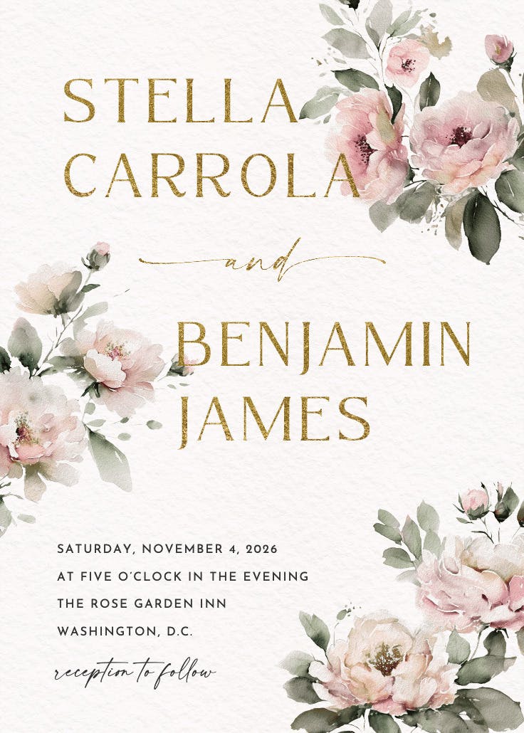 Soft petals - invitación de boda
