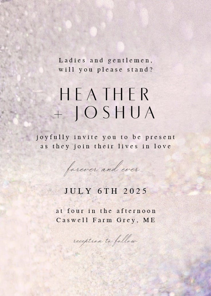 Sparkling love - invitación de boda