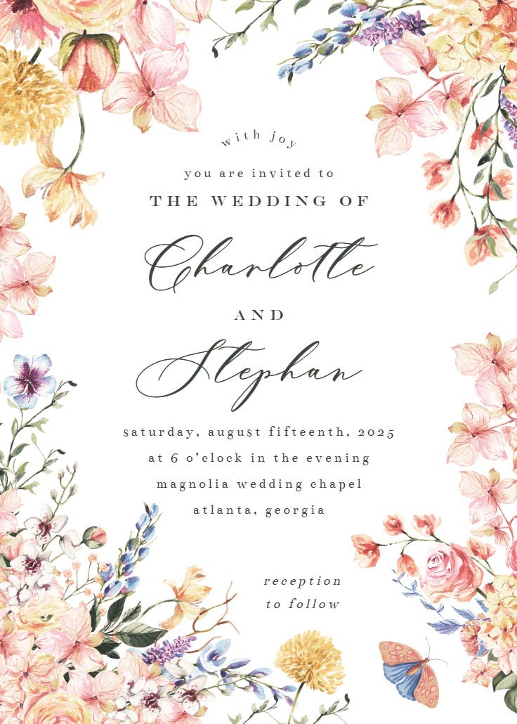 Spring warming flowers - invitación de boda
