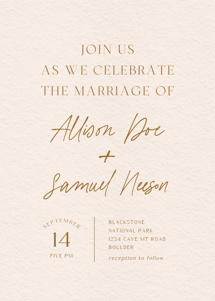 Structured typography - invitación de boda
