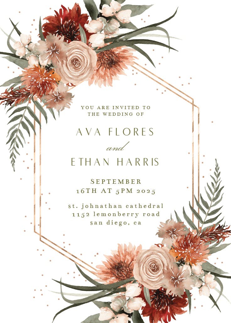 Terracotta frame - invitación de boda